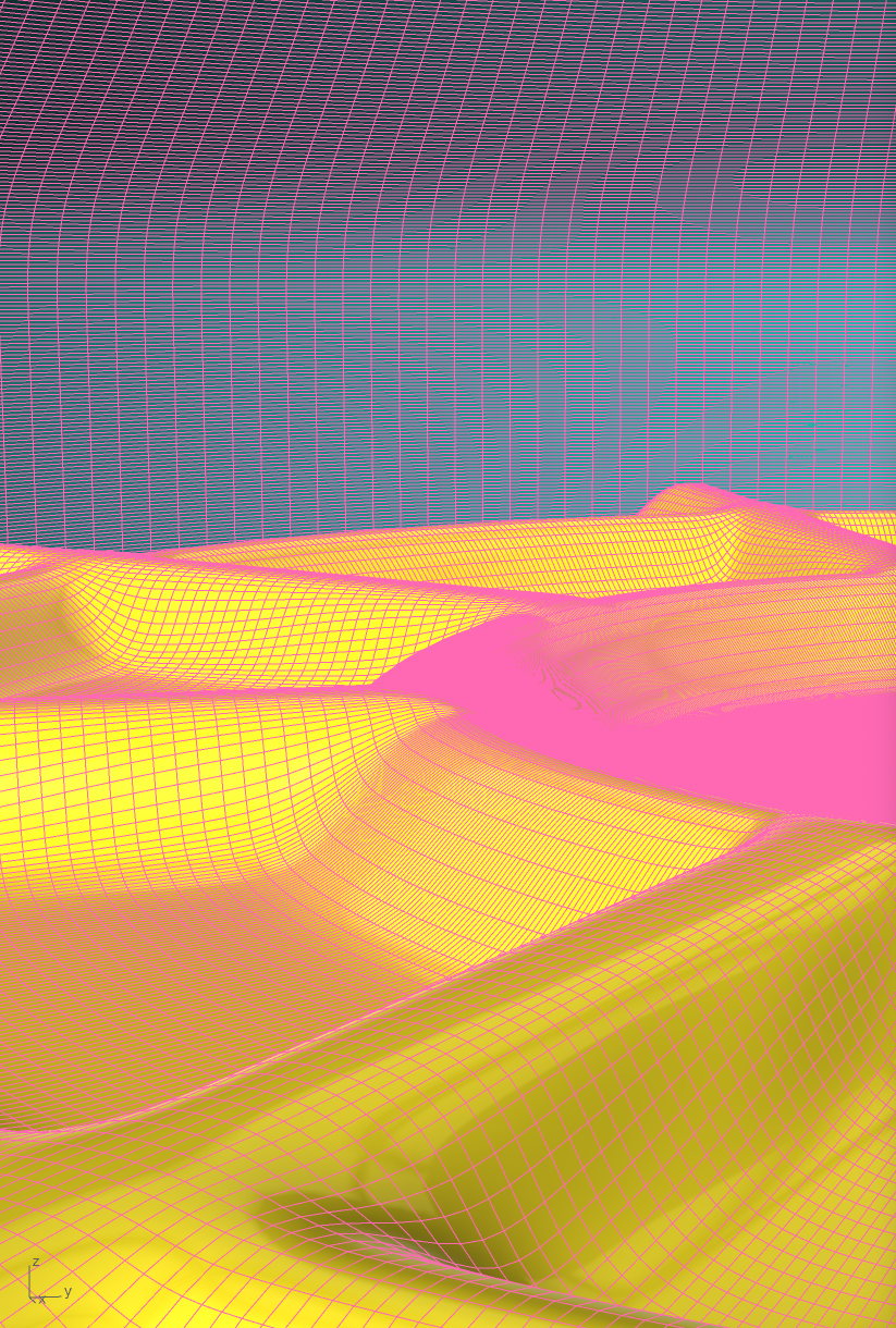Close-up software view of smoothed mesh geometry for the foundation mold.